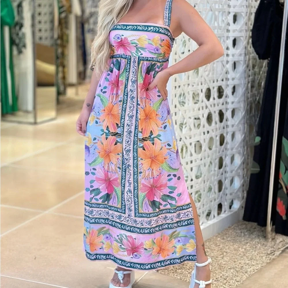 FARM Rio Floral Maralina Long Dress Size M - Picture 5 of 10
